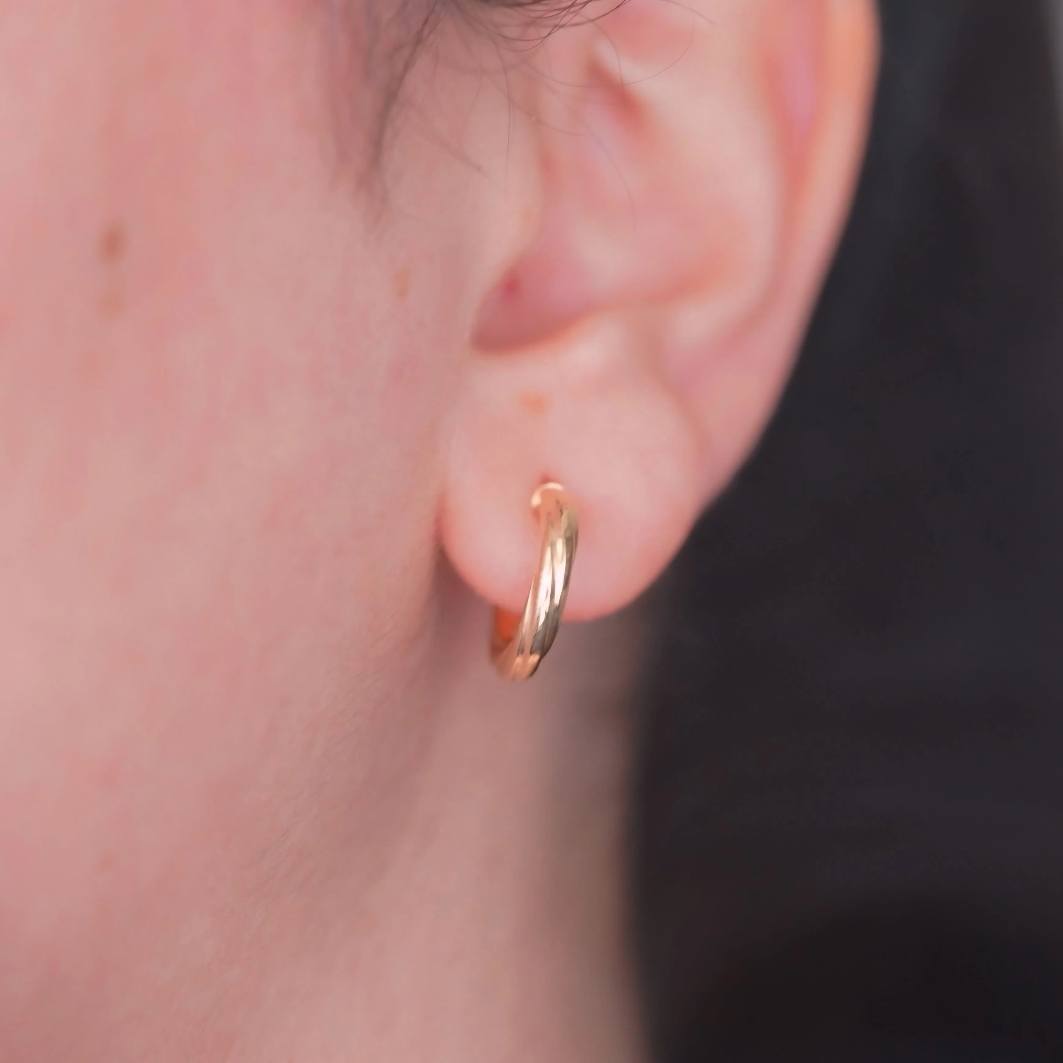 10k Gold Hoops - Soft Shine - Image 3