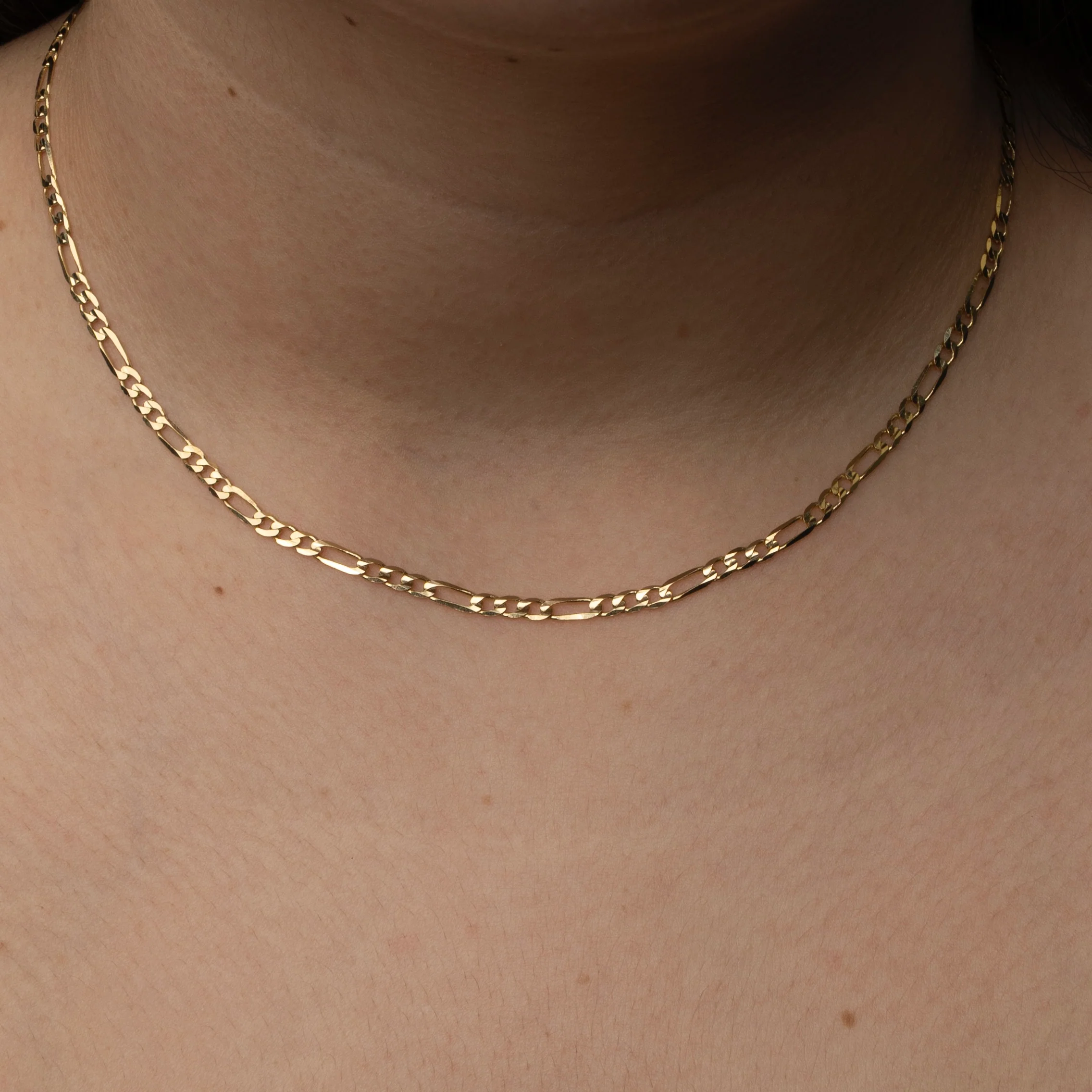 14k Figaro Solid Chain - Golden Prestige - Image 3