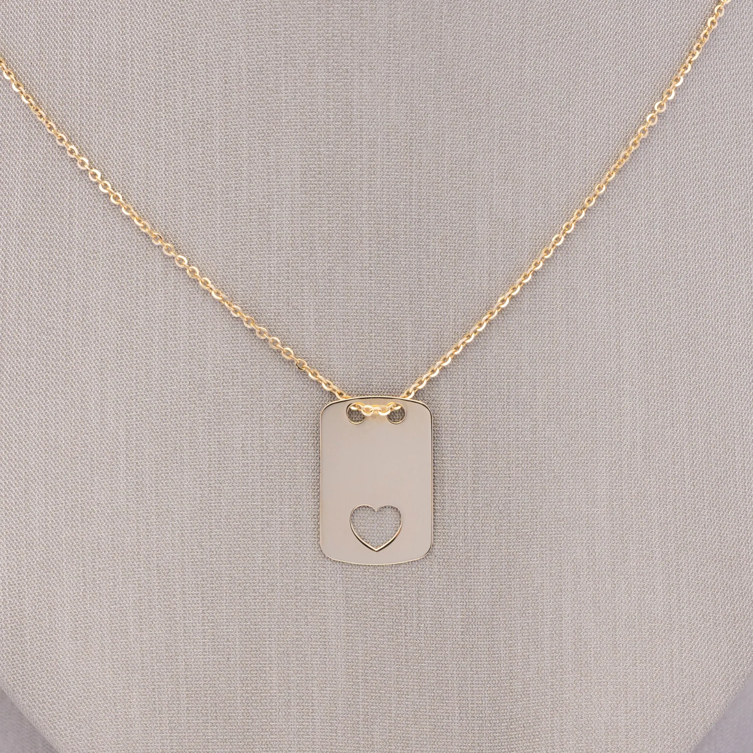 14k Heart Tag Necklace - Heartfelt Elegance - Image 3