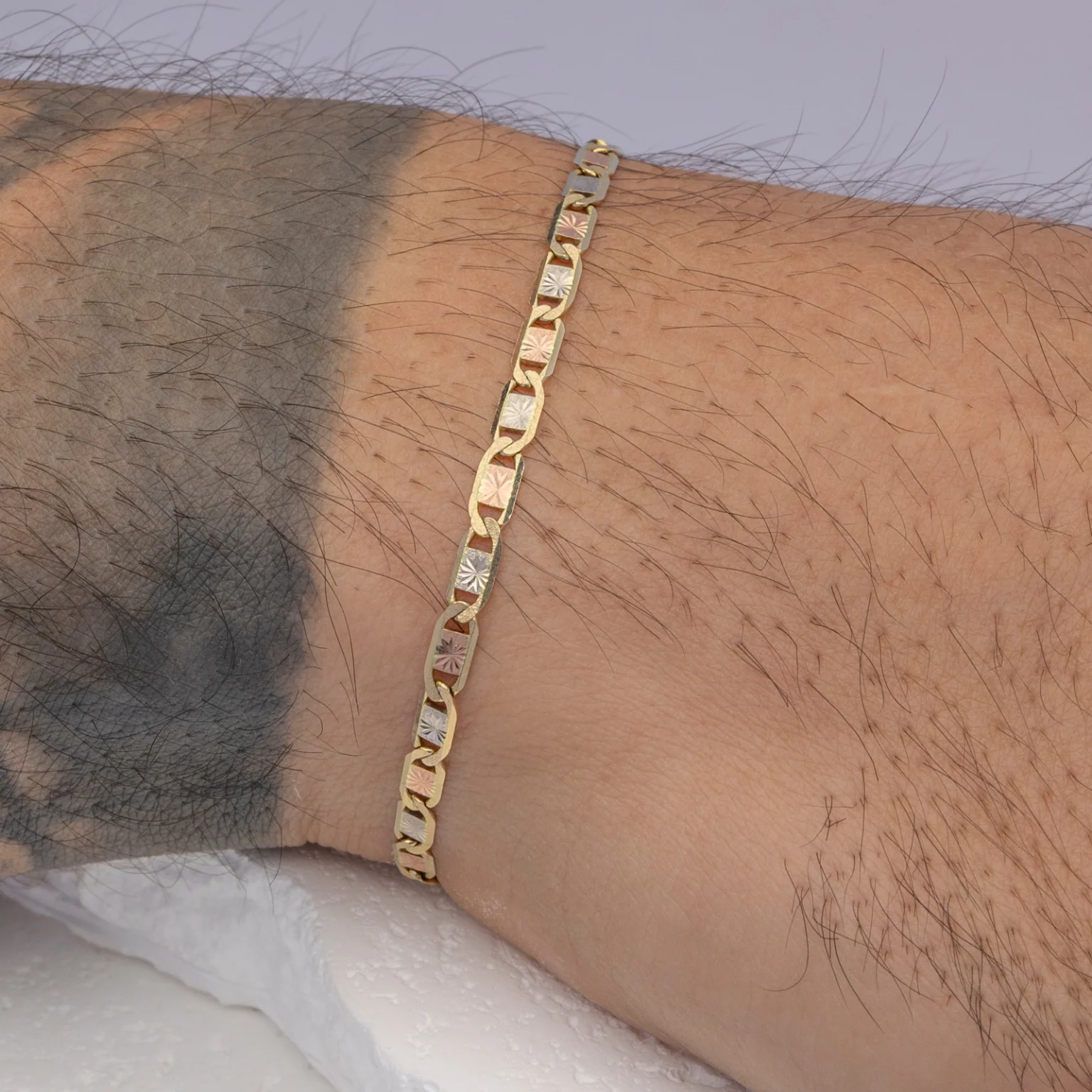 14k Thin Tri-Color Gold Chain – Elegant Piece - Image 7