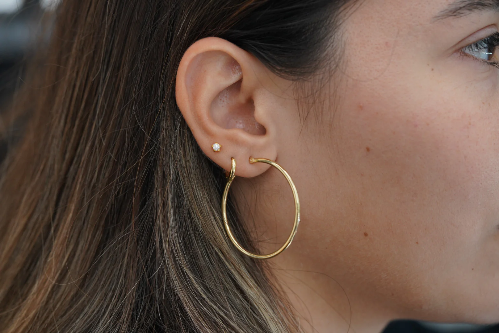 14k Plain Hoop Earrings – Old Times - Image 4