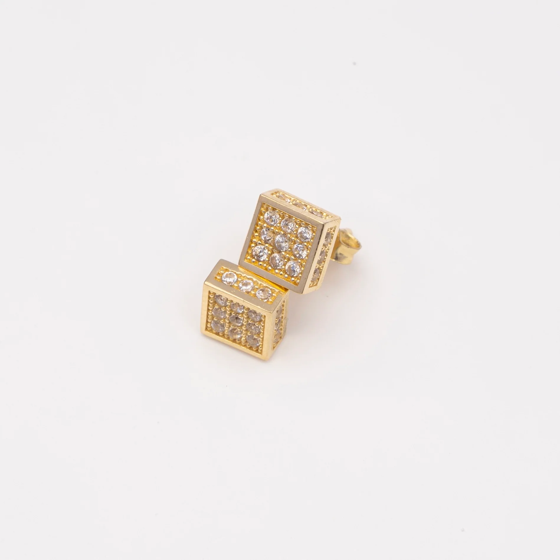 10k Square Earrings - Golden Geometry - Image 4