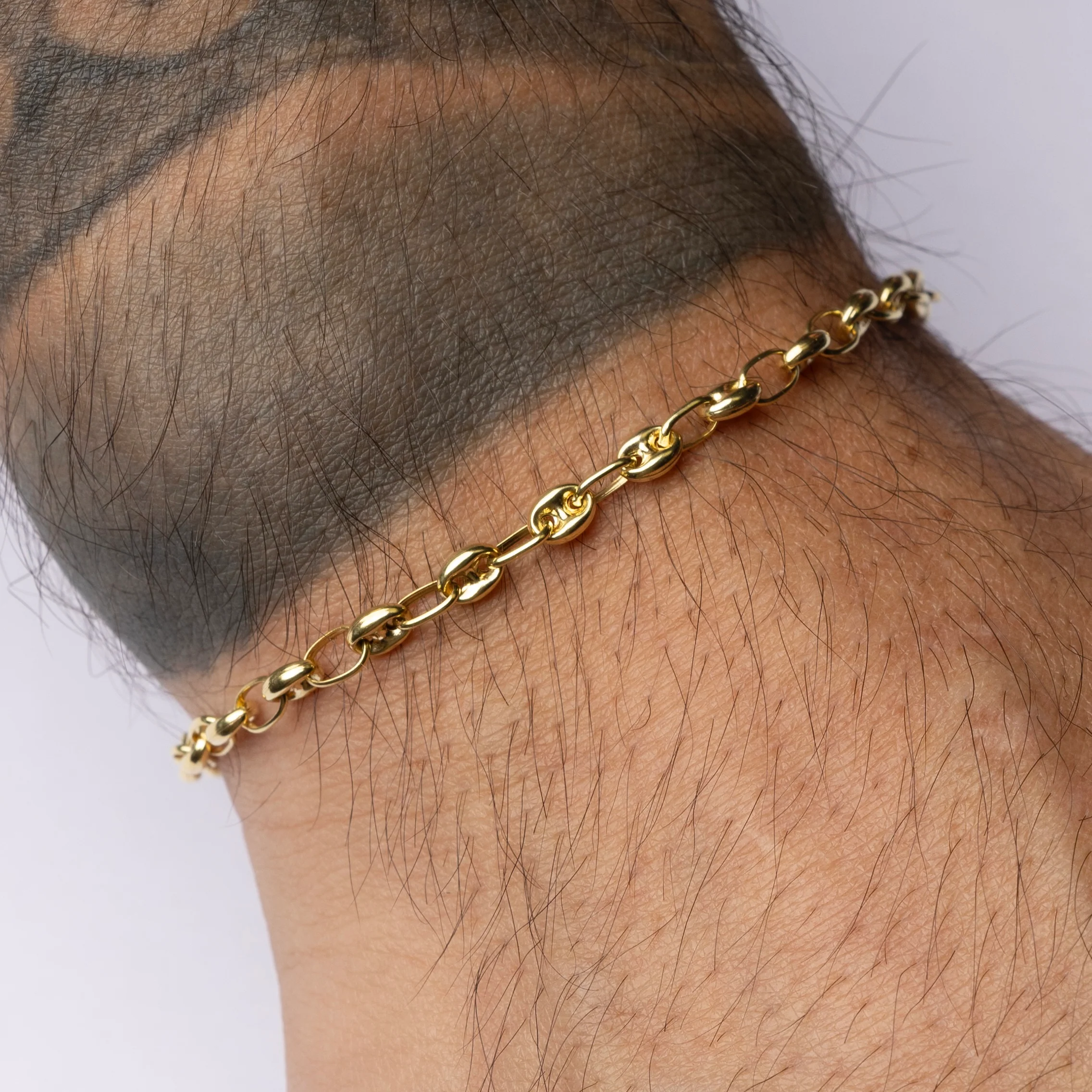 18k/14k Puffed Mariner Bracelet - Classic Style - Image 3